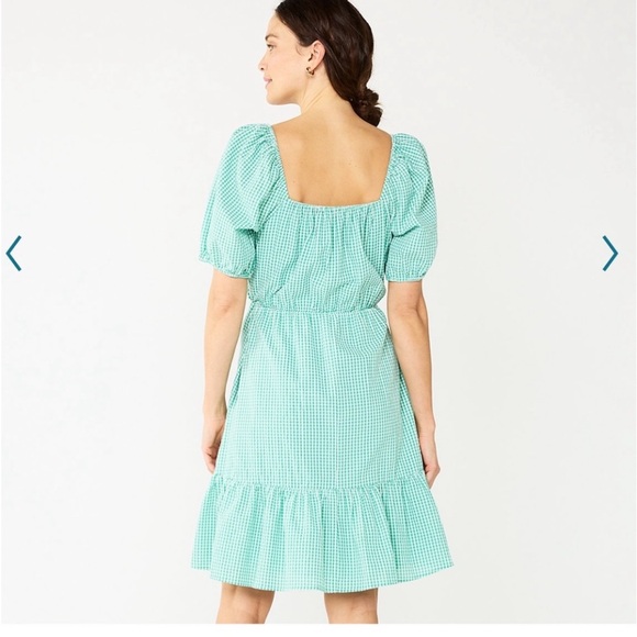 NWT Draper James RSVP Puff Sleeve Green Gingham Surplice Dress Plus Size 3XL 450 - Picture 3 of 11